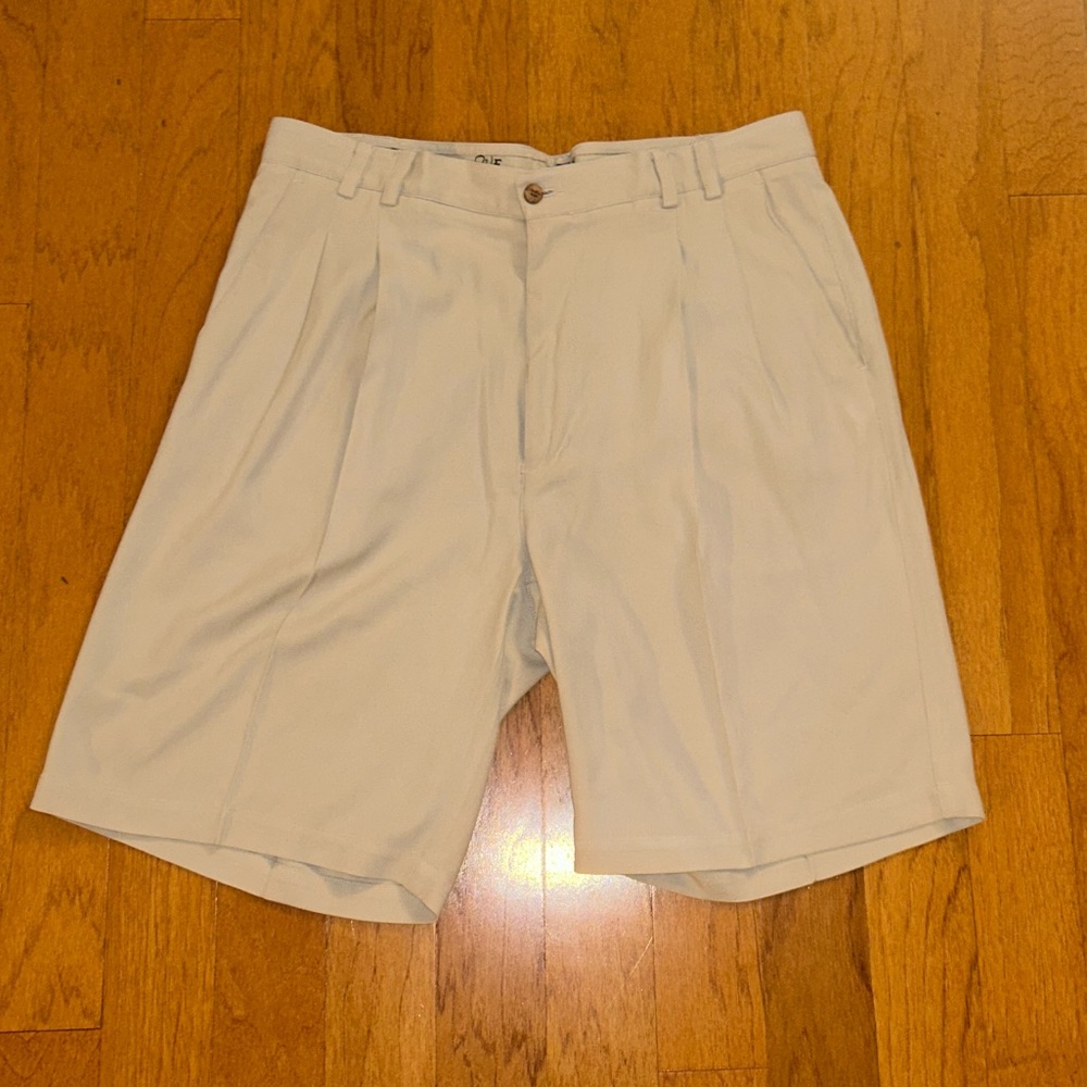 WF Men’s 100% Silk Vintage Khaki 4 Pocket Flat Front Shorts